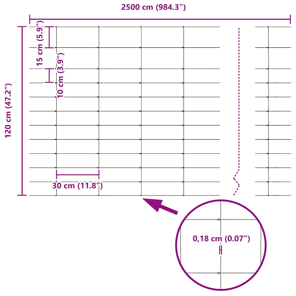 vidaXL Περίφραξη αγρού Ασημί 25 x 1,2 μ Γαλβανισμένος χάλυβας