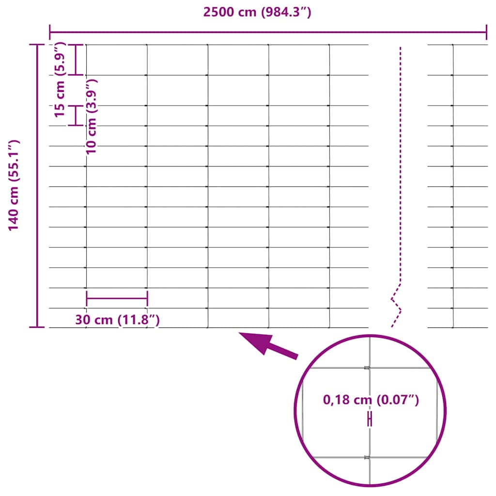 vidaXL Περίφραξη αγρού Ασημί 25 x 1,4 μ Γαλβανισμένος χάλυβας