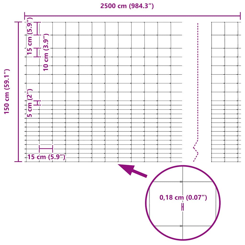 vidaXL Περίφραξη αγρού Ασημί 25 x 1,6 μ Γαλβανισμένος χάλυβας