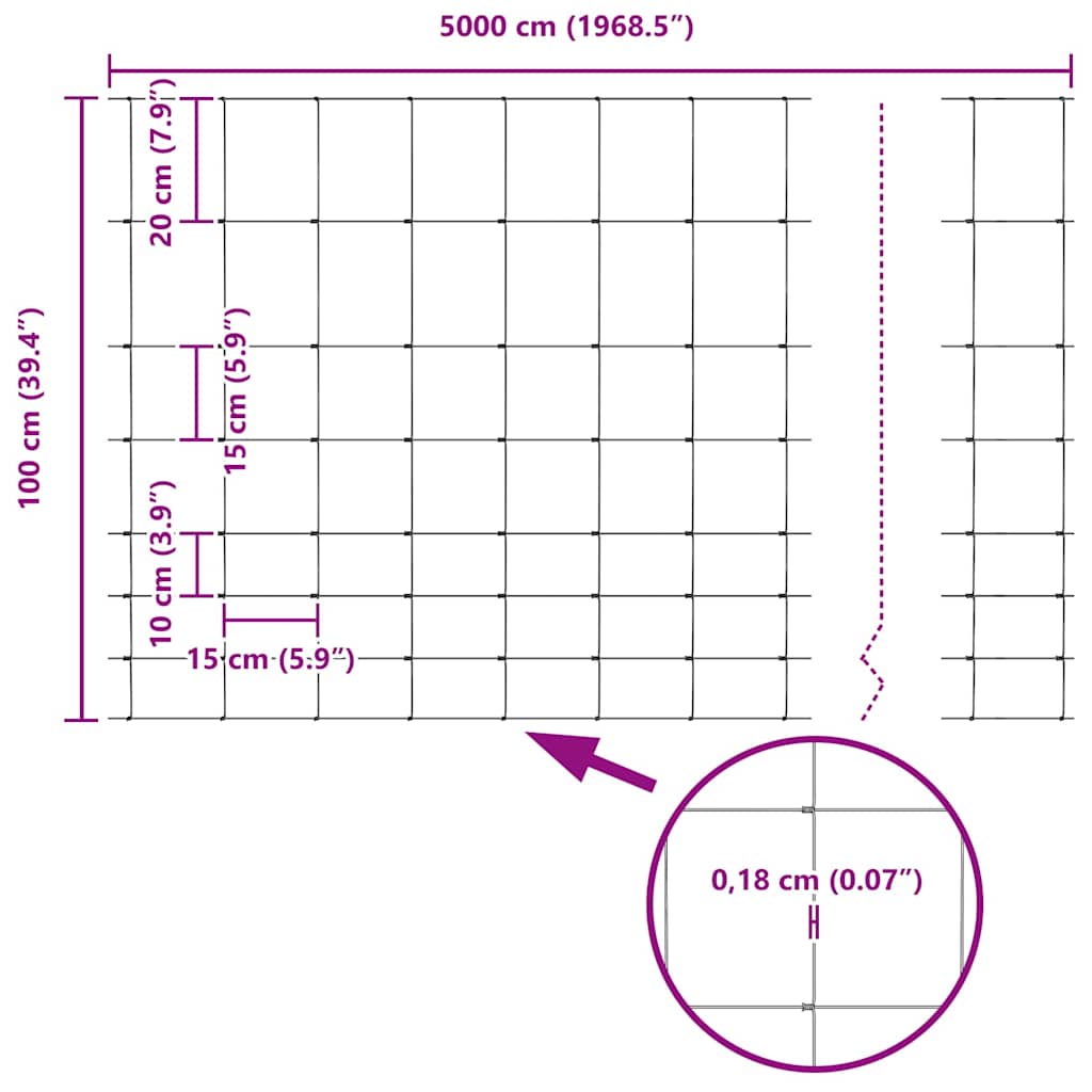 vidaXL Περίφραξη αγρού Ασημί 50 x 1 m Γαλβανισμένος χάλυβας