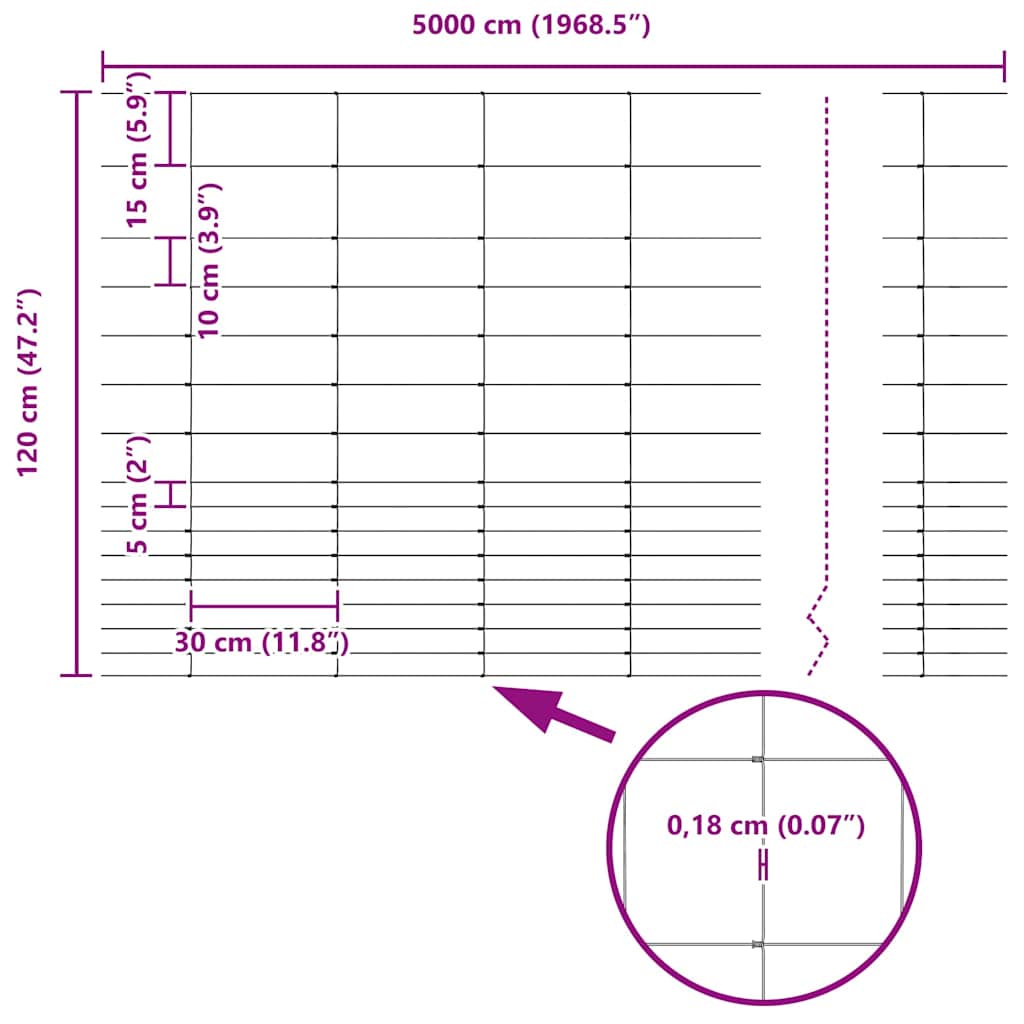 vidaXL Περίφραξη αγρού Ασημί 50 x 1,2 m Γαλβανισμένος χάλυβας