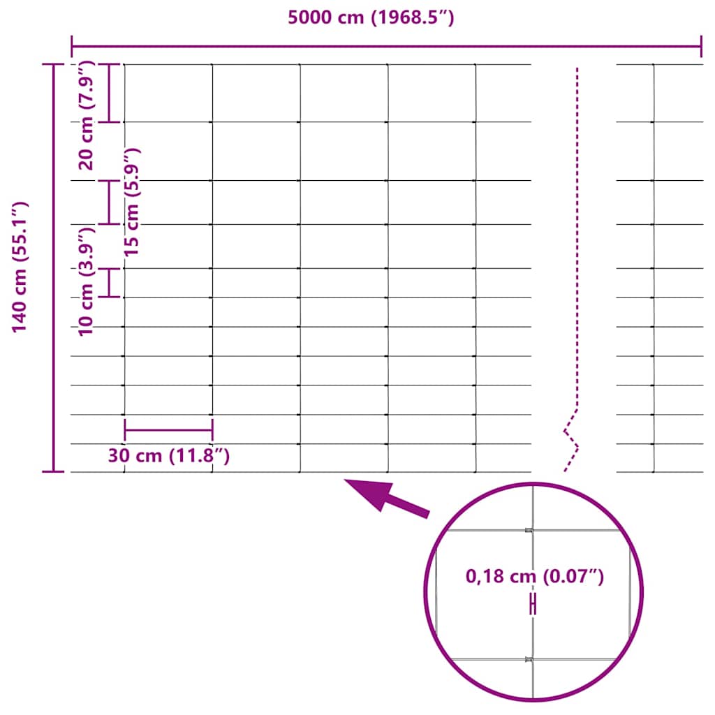 vidaXL Περίφραξη αγρού Ασημί 50 x 1,4 μ Γαλβανισμένος χάλυβας