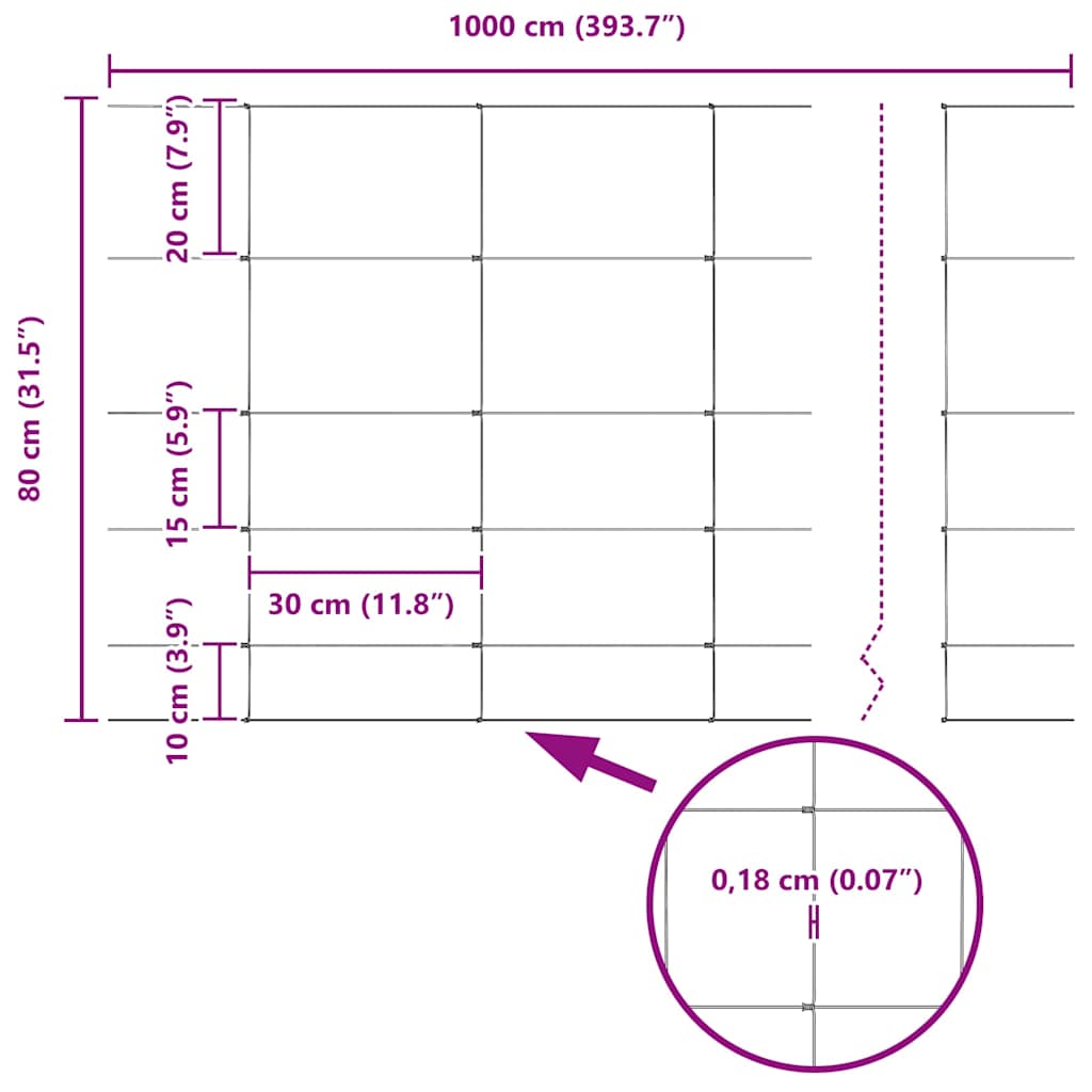 vidaXL Περίφραξη αγρού Ασημί 100 x 0,8 μ Γαλβανισμένος χάλυβας