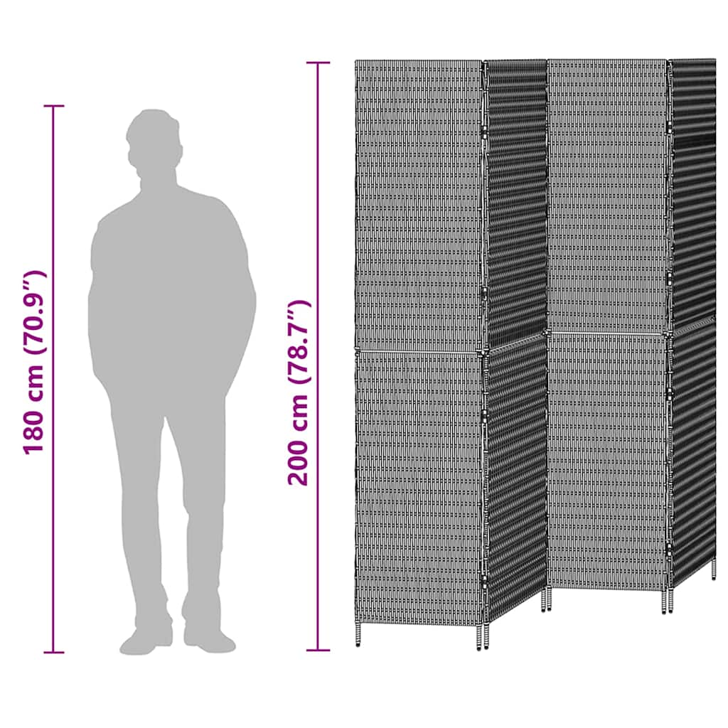vidaXL Διαχωριστικό Δωματίου Μπεζ 195 x 180 εκ. συνθετικό ρατάν