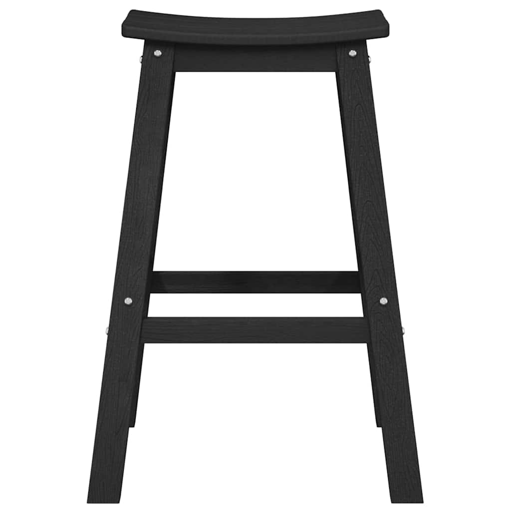 vidaXL Μπαρ σκαμπό 2 pcs Μαύρο 52 x 43 x 73,5 εκ HDPE