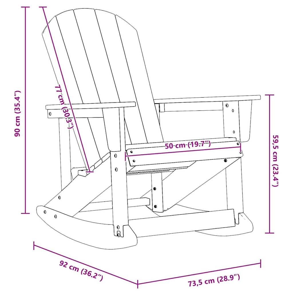 vidaXL Καθιστική Καρέκλα Ροκ Adirondack Ανοιχτό γκρι HDPE