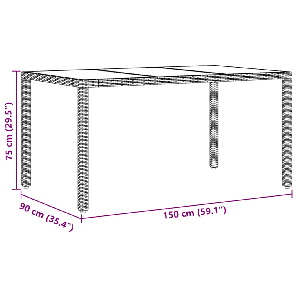 vidaXL Σέτ φαγητού για κήπο 5 pcs Γκρι Πολυ ράταν