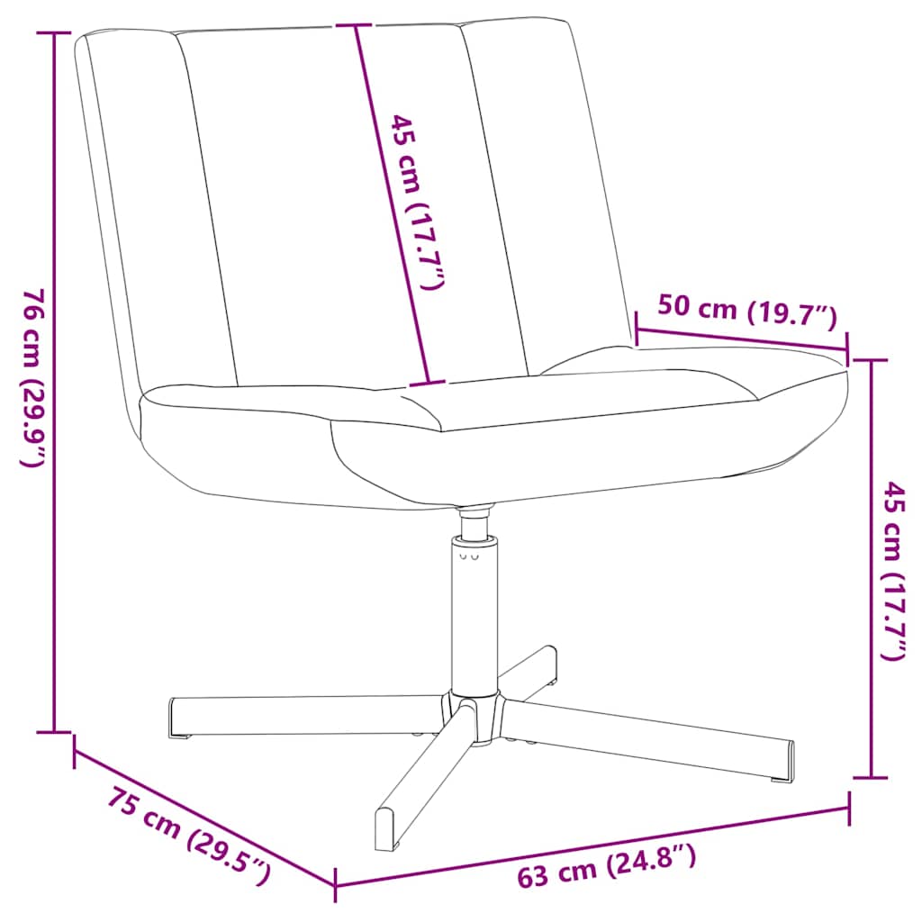 vidaXL Περιστρεφόμενη καρέκλα Κόκκινο 63 x 75 x 76 εκ ύφασμα