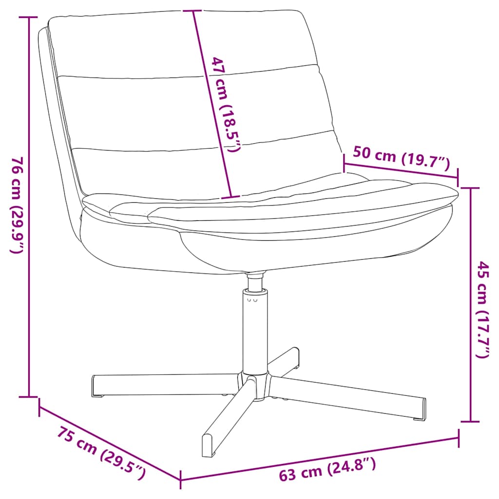 vidaXL Περιστρεφόμενη καρέκλα Κόκκινο 63 x 75 x 76 εκ Τεχνητό Δέρμα