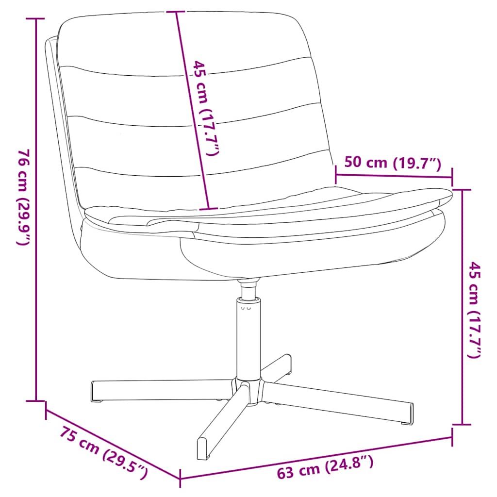 vidaXL Περιστρεφόμενη καρέκλα Taupe 63 x 75 x 76 εκ ύφασμα