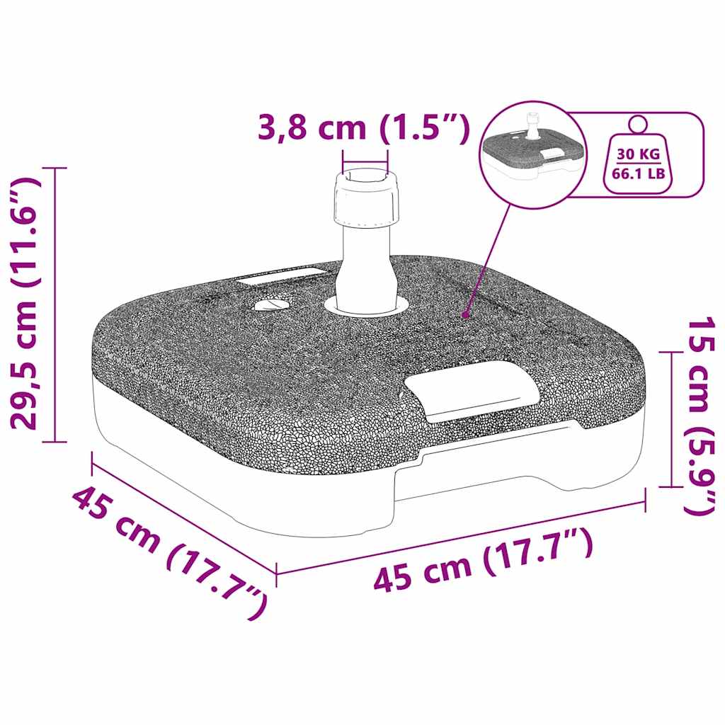 vidaXL Βάση ομπρέλας Μαύρο 45 x 45 x 29,5 εκ