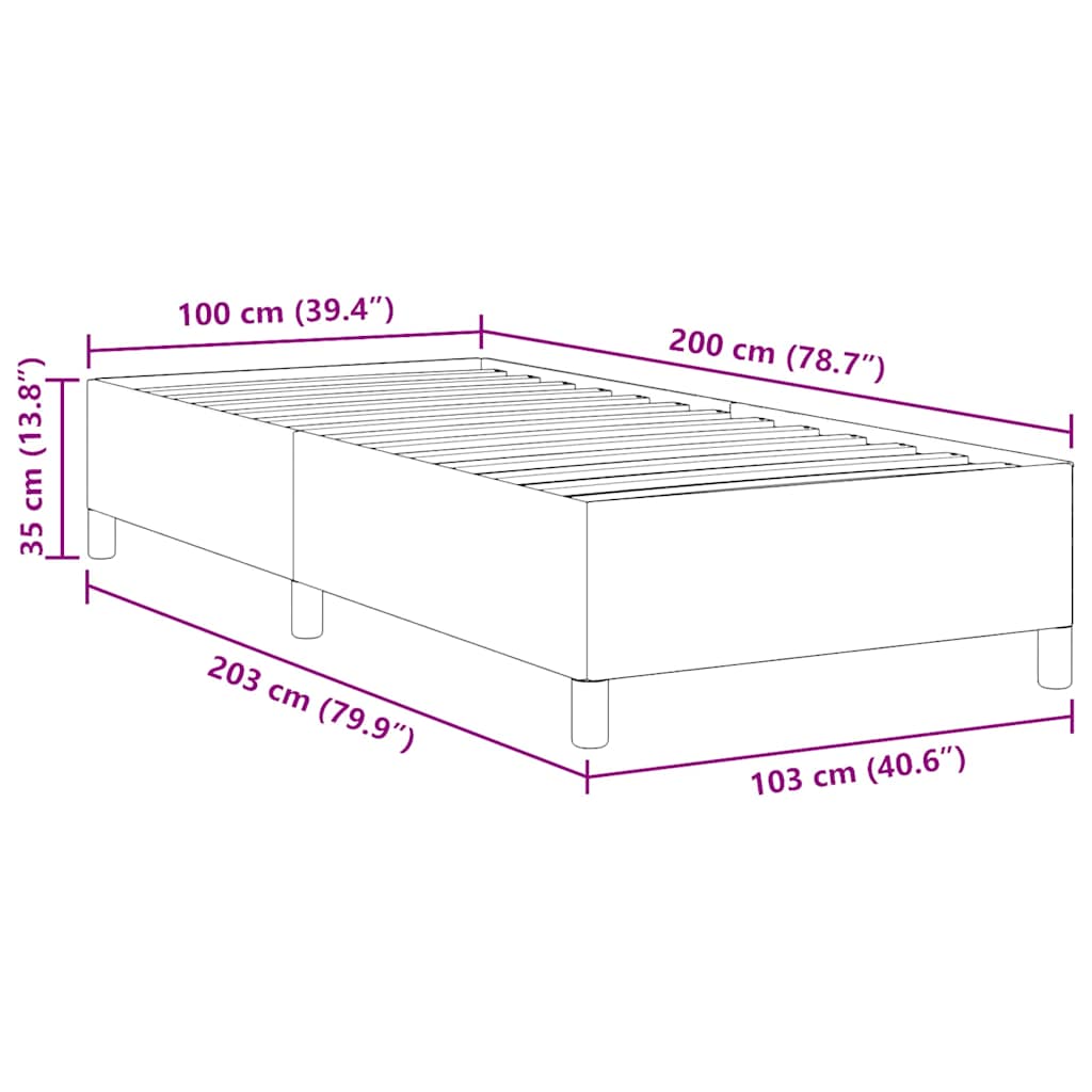 vidaXL Κρεβάτι με ελατήρια Κρεμ 100 x 200 cm Υφασμάτινο Κορντουρά
