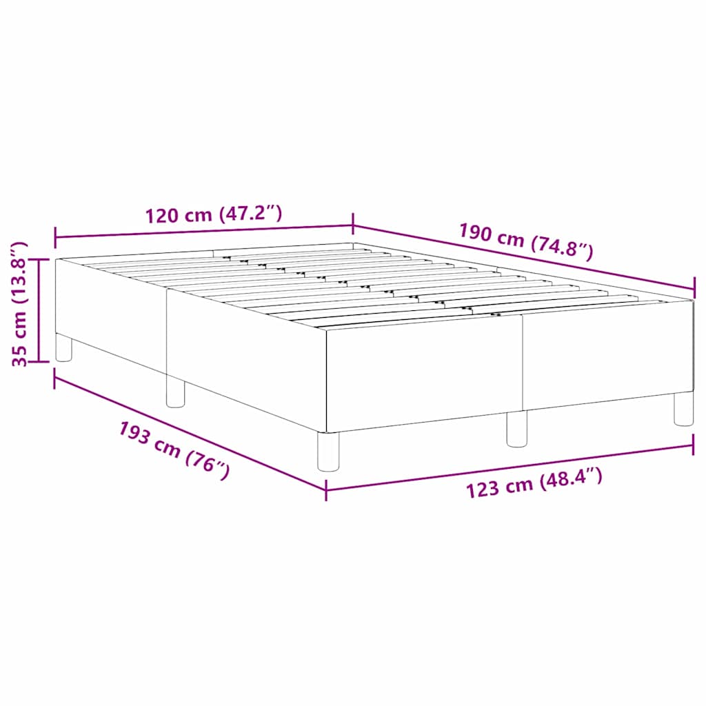 vidaXL Κρεβάτι με ελατήρια Σκούρο Γκρι 120 x 190 cm