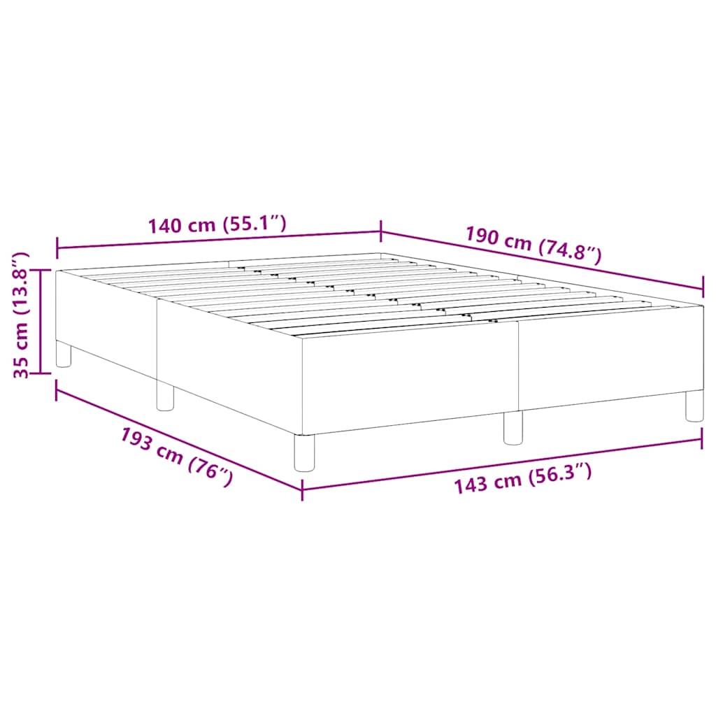 vidaXL Κρεβάτι με ελατήρια Κρεμ 140 x 190 cm Υφασμάτινο Κορντουρά