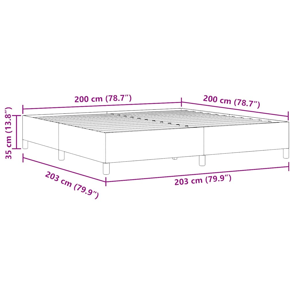 vidaXL Κρεβάτι με ελατήρια Μπλε 200 x 200 cm Υφασμάτινο Κορντουρά