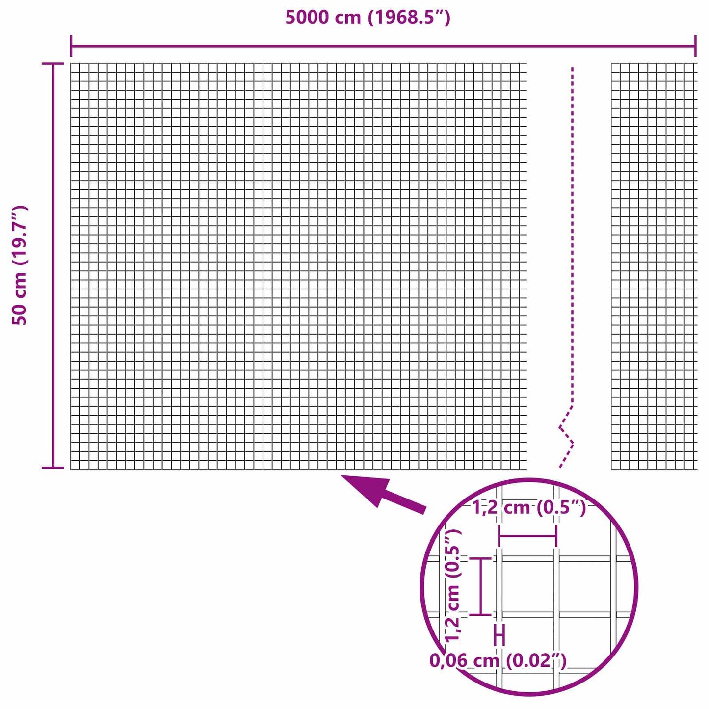 vidaXL Συγκολλητός φράχτης από σύρμα Ασημί 0.5 x 50 μ.