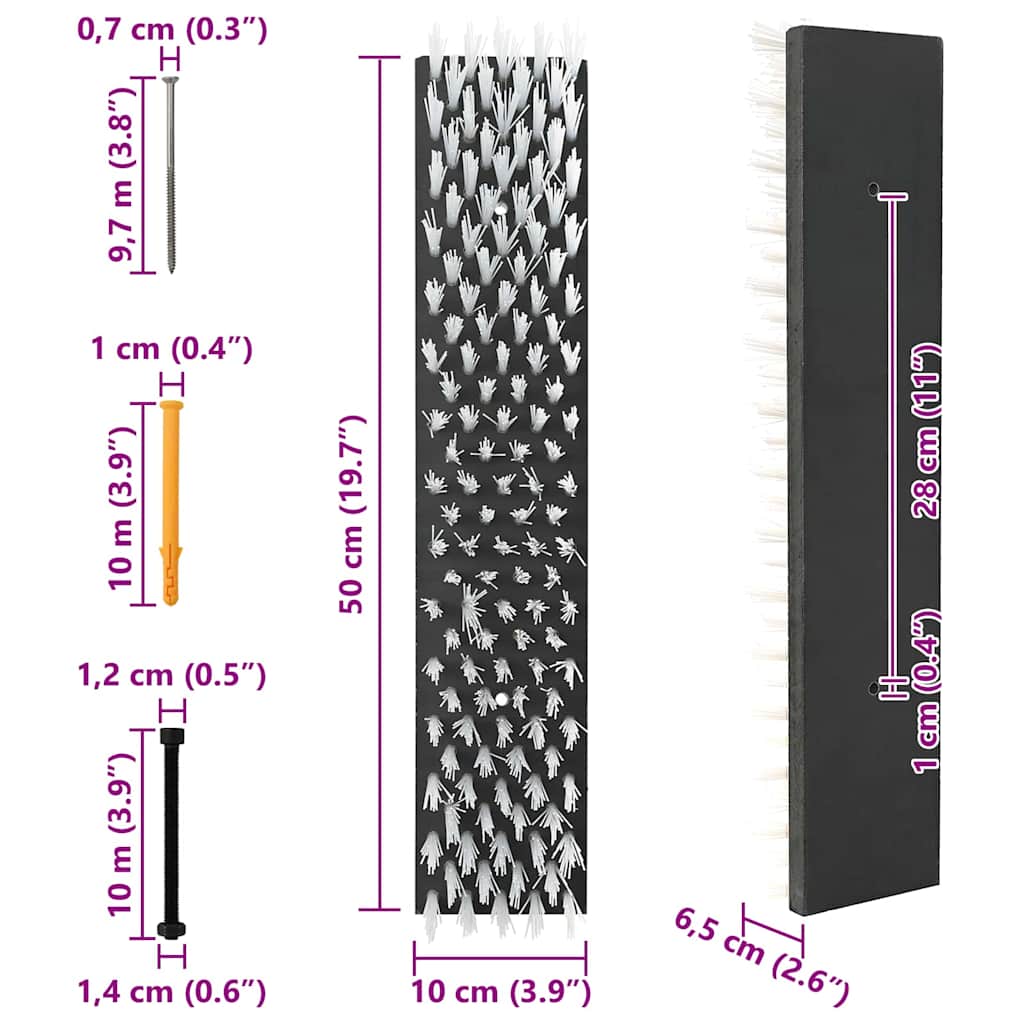 vidaXL Βούρτσες Βοοειδών Μαύρο και Λευκό 50 x 10 x 6.5 εκ.