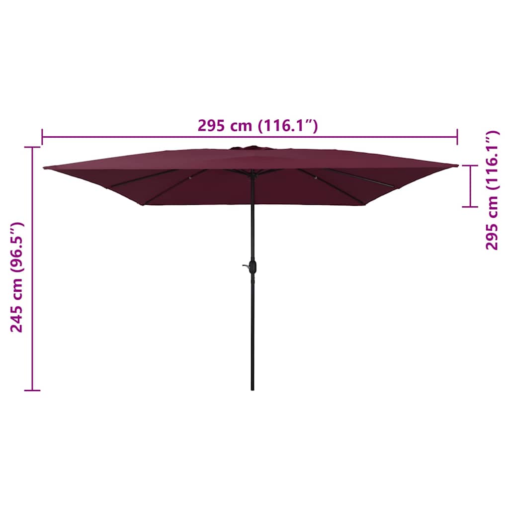 vidaXL Ομπρέλα Κήπου Βεραμάν Κόκκινο 295 x 295 x 245 εκ