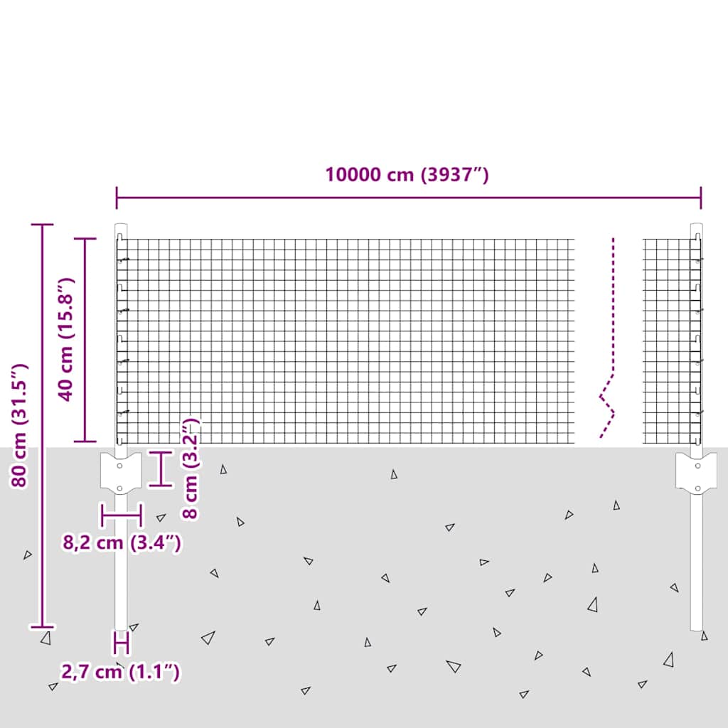 vidaXL Σετ Φράχτη Κήπου Σετ 12 Ανθεκτικός Φράχτης Κήπου Ορθογώνιο