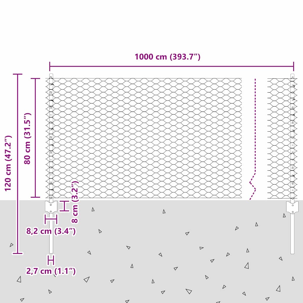 vidaXL Φράκτες Πόλων 5 τεμ U-Channel Πράσινος 80 εκ Ατσάλι