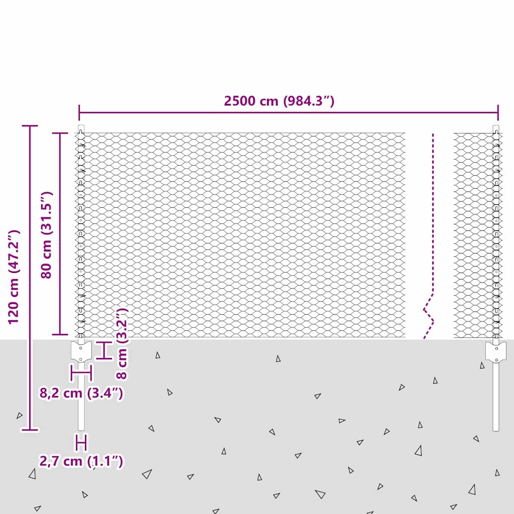 vidaXL Στυλοί Φράχτη 11 τμχ U-Channel 80 εκ. Γαλβανισμένο Ατσάλι