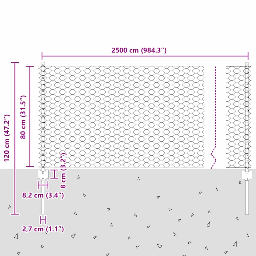 vidaXL Σιλικότσακος 11 τμχ U-Channel 80 εκ Γαλβανισμένο Ατσάλι