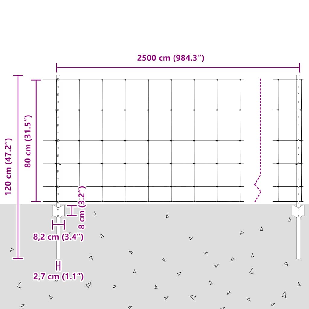 Ακροφύσια Φράχτη vidaXL 11 τμχ U-Channel 80 εκ Γαλβανισμένος Χάλυβας
