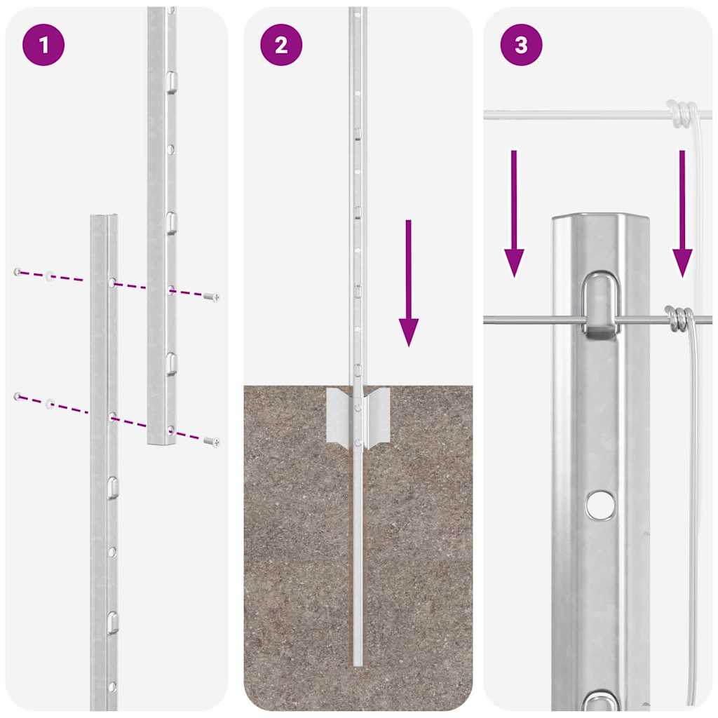 vidaXL Στήλες Φράχτη 22 τεμ U-Channel 160 εκ Γαλβανισμένος Χάλυβας