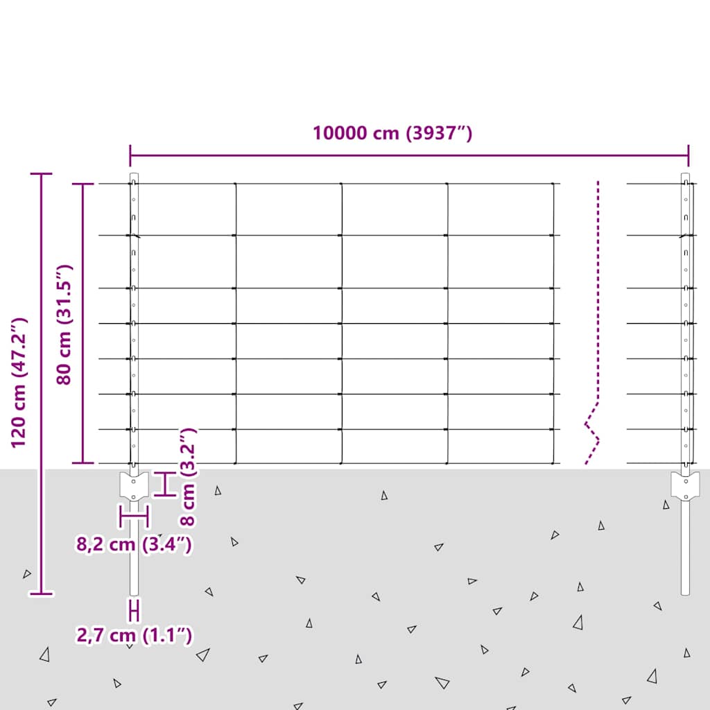 vidaXL Στήλοι Φράχτη 11τεμ U-Channel 80 εκ Γαλβανισμένο Ατσάλι