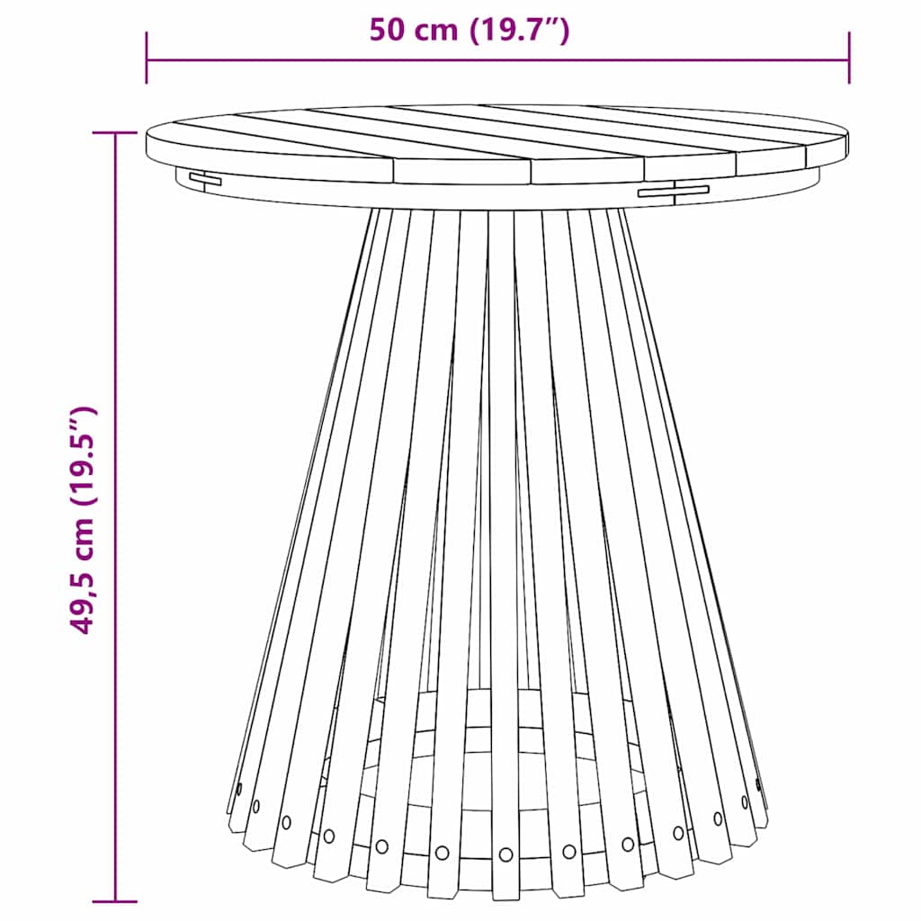 vidaXL Τραπεζάκι Πλευράς Καφέ 50 x 50 x 49,5 εκ Στερεό Ξύλο Τίκ