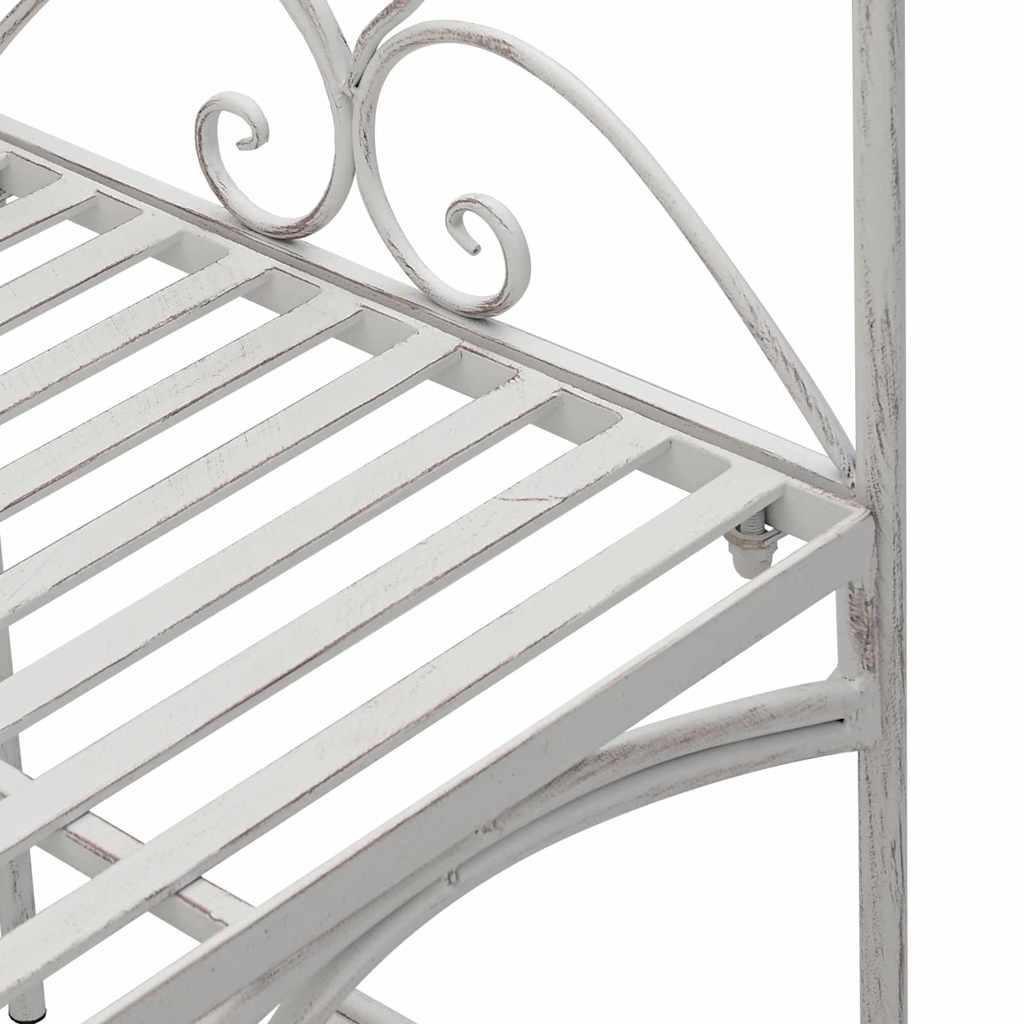 vidaXL Παγκάκι κήπου Αντίκες Λευκό 121 x 48 x 200 εκ. Ατσάλι