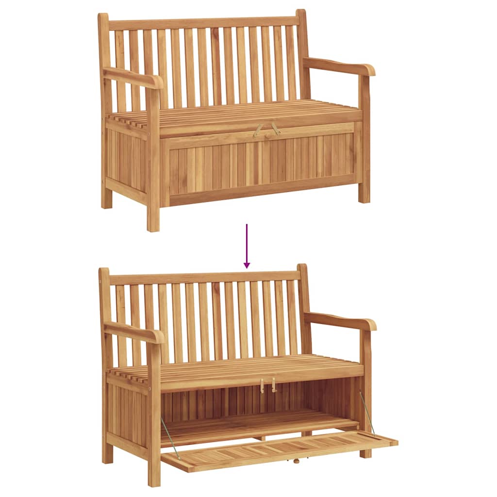vidaXL Πάγκος Αποθήκευσης Κήπου Καφέ 114 x 60 x 90 εκ Μασίφ ξύλο teak