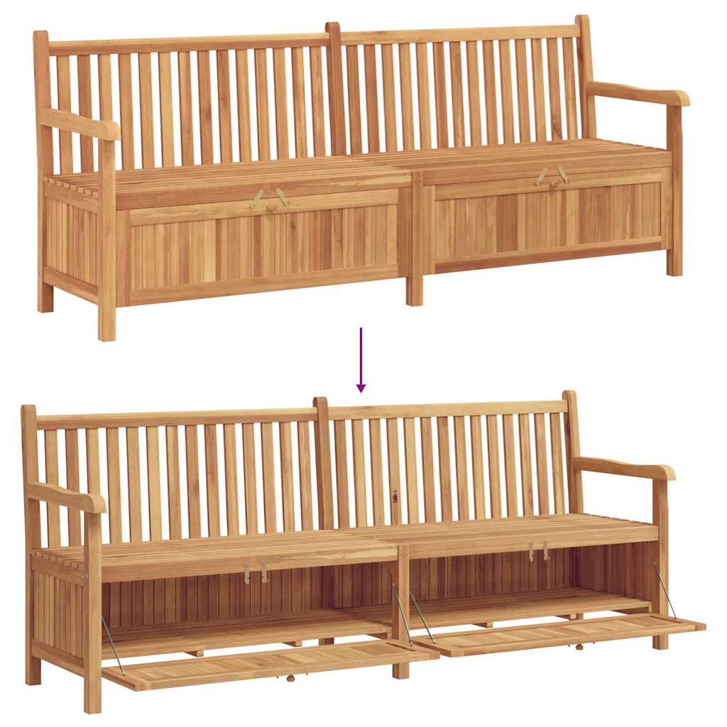 vidaXL Πάγκος Αποθήκευσης Κήπου Καφέ 228 x 60 x 90 εκ Μασίφ ξύλο teak