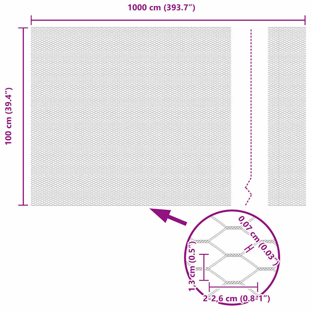 vidaXL Εξαγωνικός φράχτης Γκρι 1 x 10 m Ατσάλι