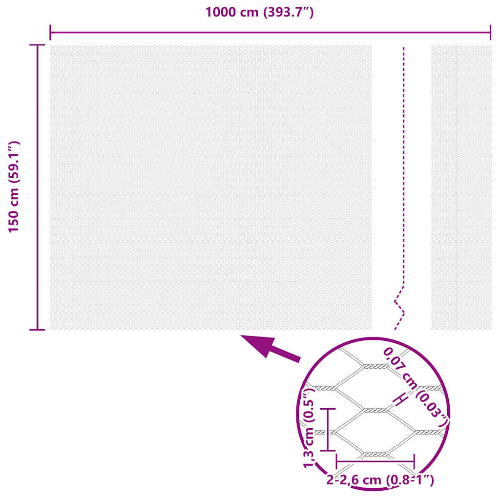 vidaXL Φράχτης Εξαγώνου Γκρι 1,5 x 10 m PVC