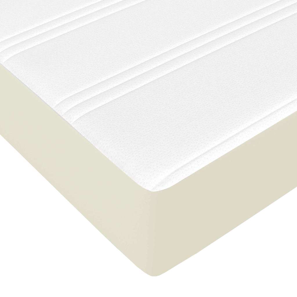 vidaXL Σκελετός Κρεβατιού με στρώμα Κρεμ 180 x 200 cm ύφασμα