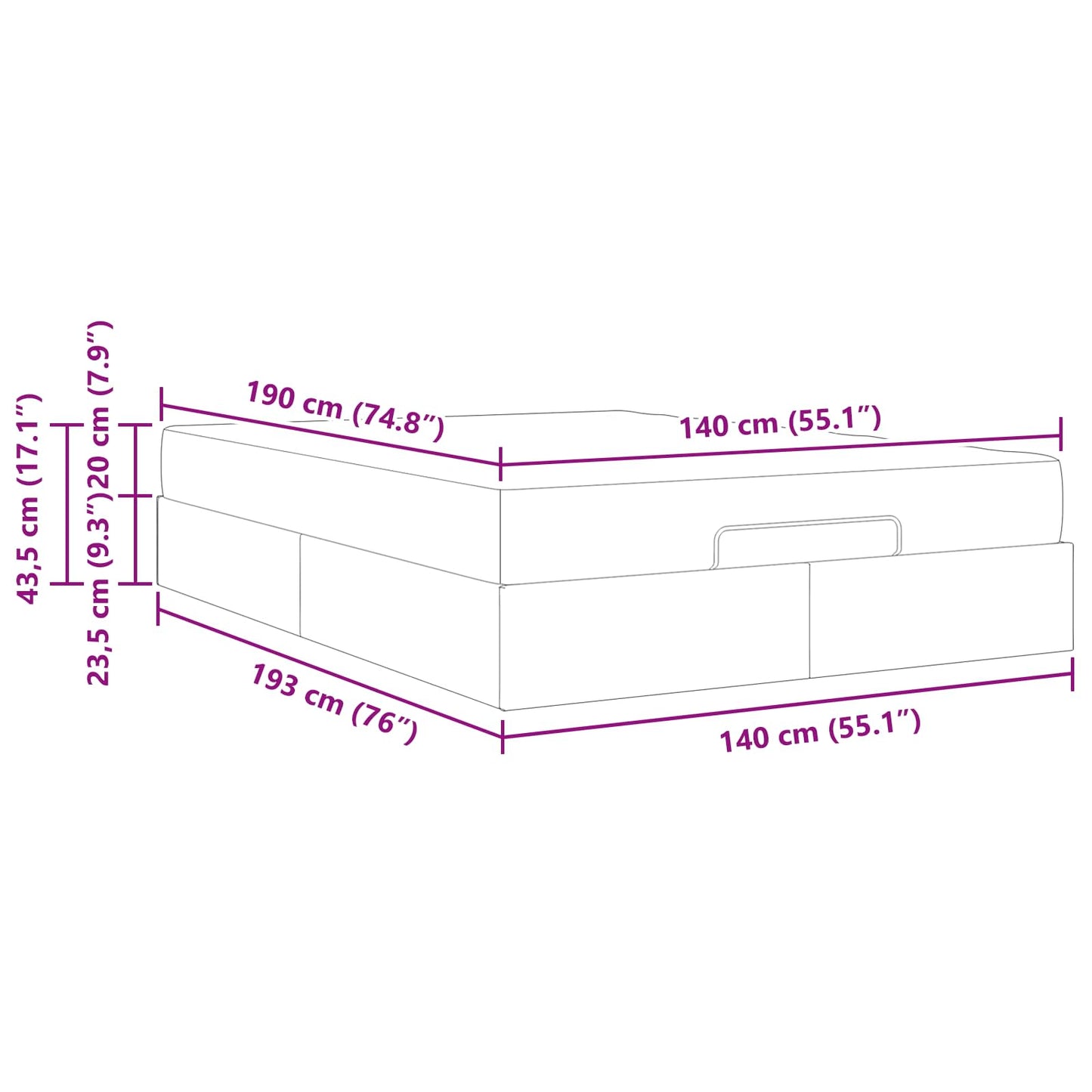 vidaXL Σκελετός κρεβατιού με στρώμα 2 pcs Σκούρο Γκρι Βελούδο