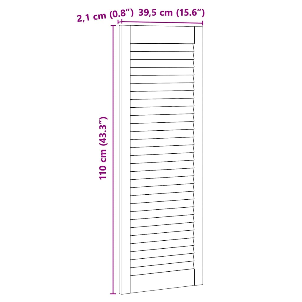 vidaXL Πόρτα Ντουλάπας Φυσικό 110 x 39,5 εκ Μασίφ Ξύλο Πεύκου