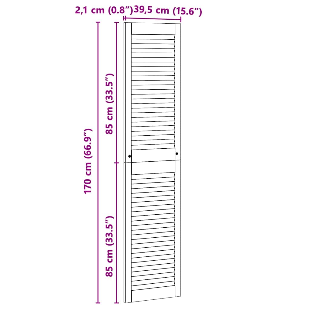vidaXL Πόρτα Ντουλάπας Φυσικό 140.5 x 2 x 59.5 εκ Στερεά ξυλεία πεύκου
