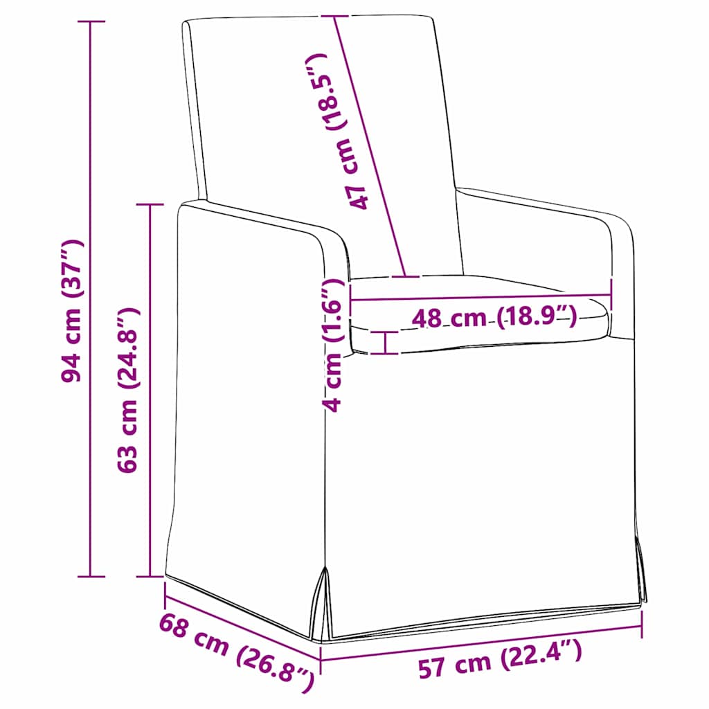 vidaXL Καρέκλες φαγητού 2 τμχ. Ύφασμα Ροζ 57 x 68 x 94 cm