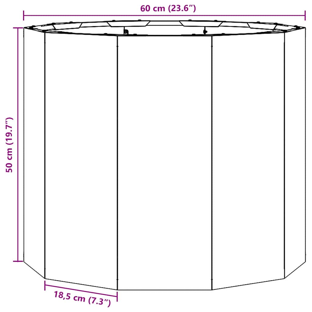 vidaXL Γλάστρα Ασημί 60 x 60 x 50 εκ Επικαλυμμένος Χάλυβας