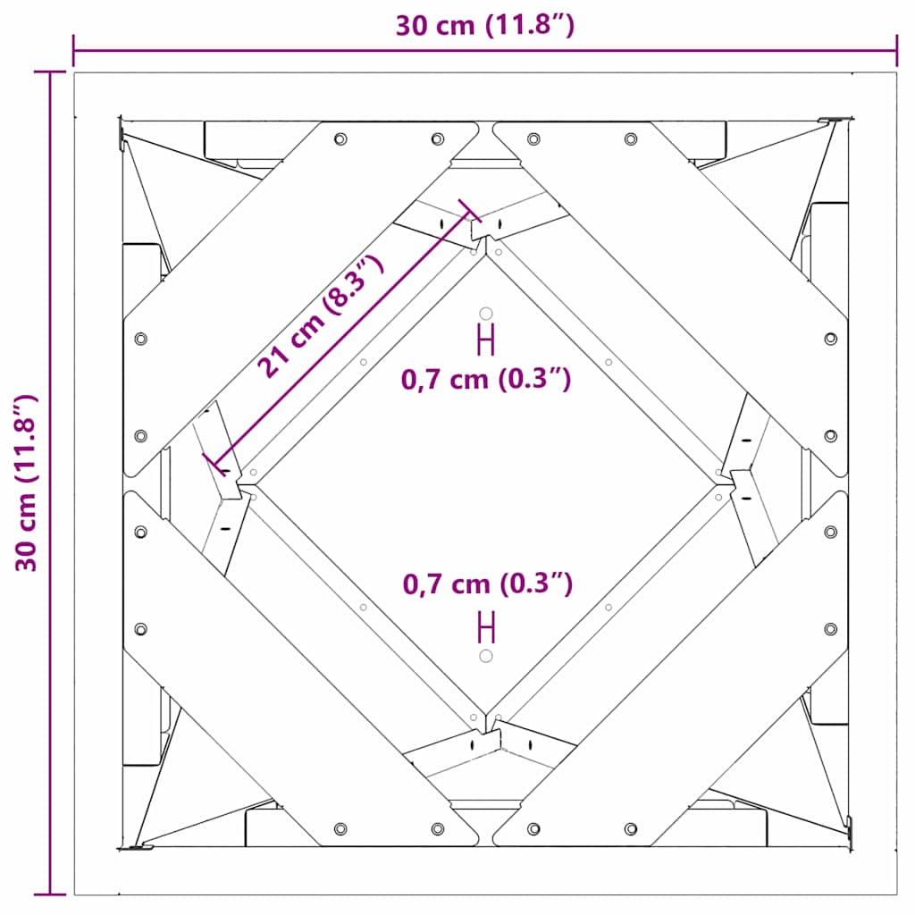 vidaXL Γλάστρα Ανθρακί 30 x 30 x 75 εκ Ατσάλι
