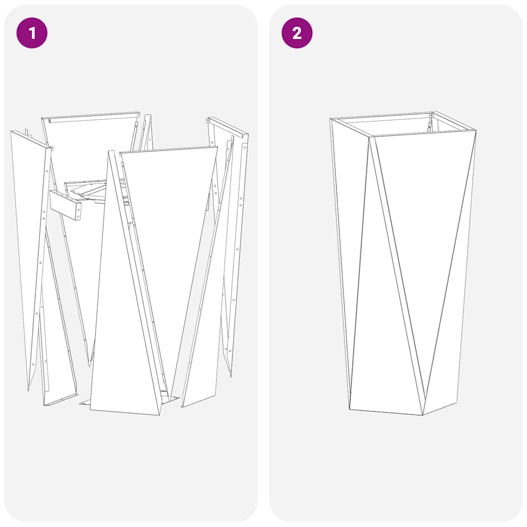 vidaXL Γλάστρα 2 pcs Σκ rusty 30 x 30 x 75 εκ