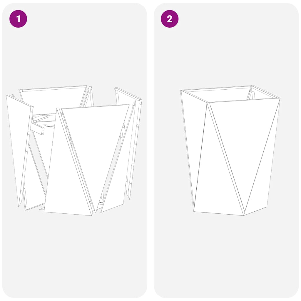 vidaXL Γλάστρα 2 pcs Σκ rusty 50 x 50 x 75 cm