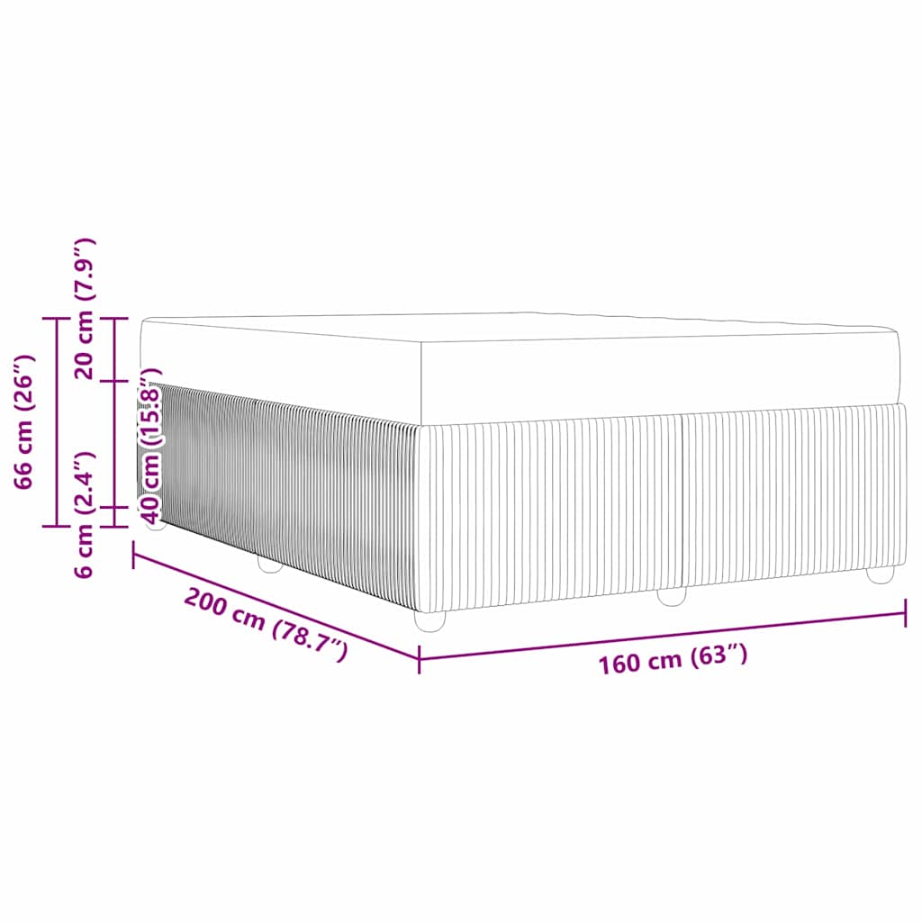 vidaXL Σκελετός Κρεβατιού με στρώμα Taupe 160 x 200 cm ύφασμα