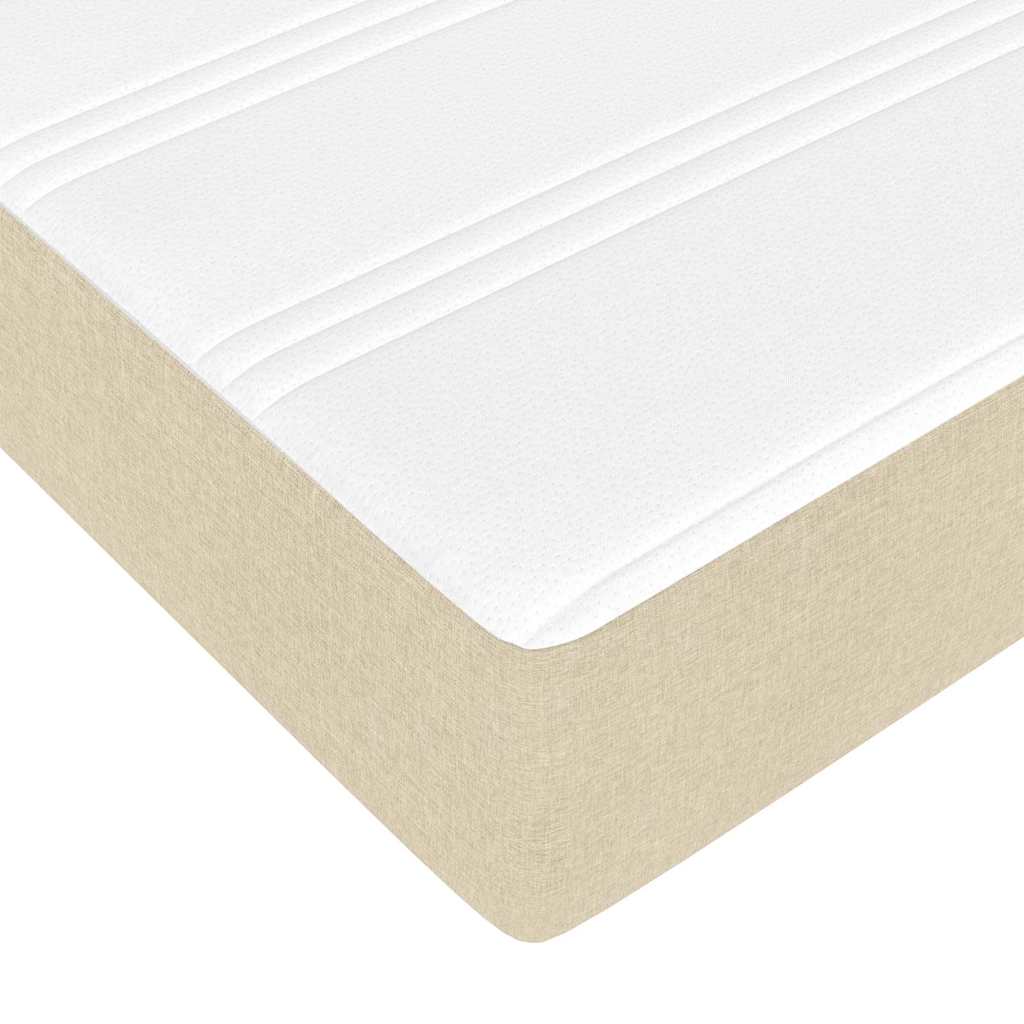 vidaXL Κρεβάτι με ελατήρια Κρεμ 140 x 200 cm ύφασμα