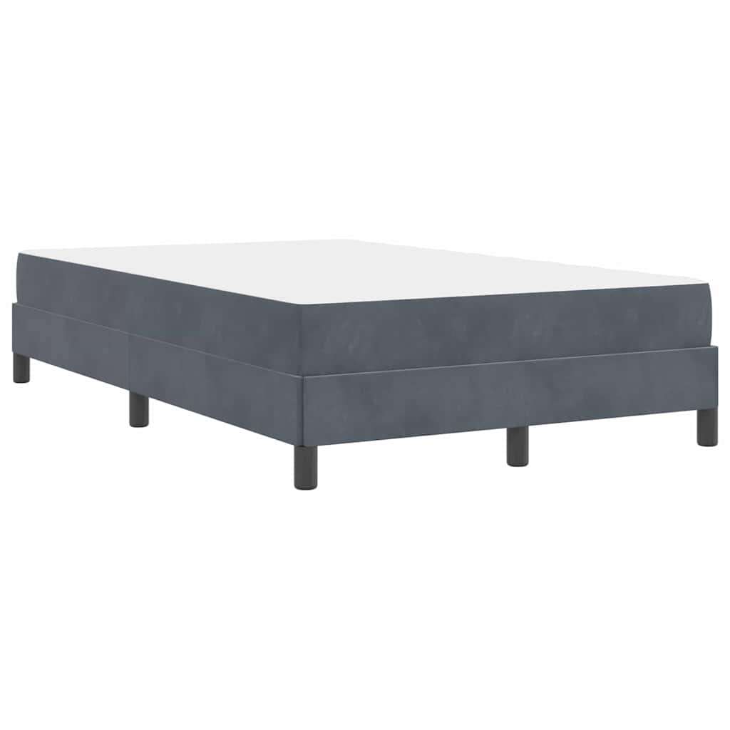 vidaXL Κρεβάτι box spring με στρώμα Σκούρο Γκρι 120 x 200 cm Βελούδο