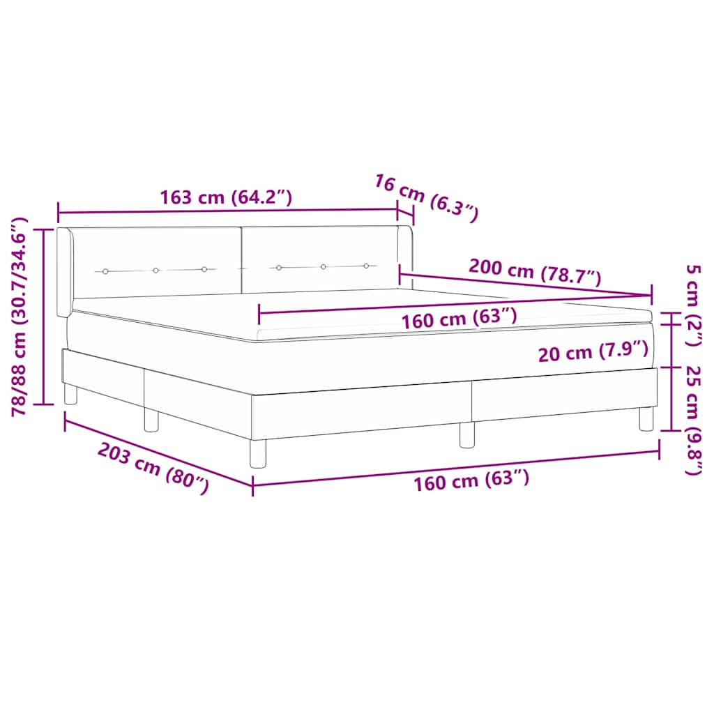 vidaXL Κρεβάτι με ελατήρια Ανοιχτό γκρι 200 x 160 εκατοστά ύφασμα