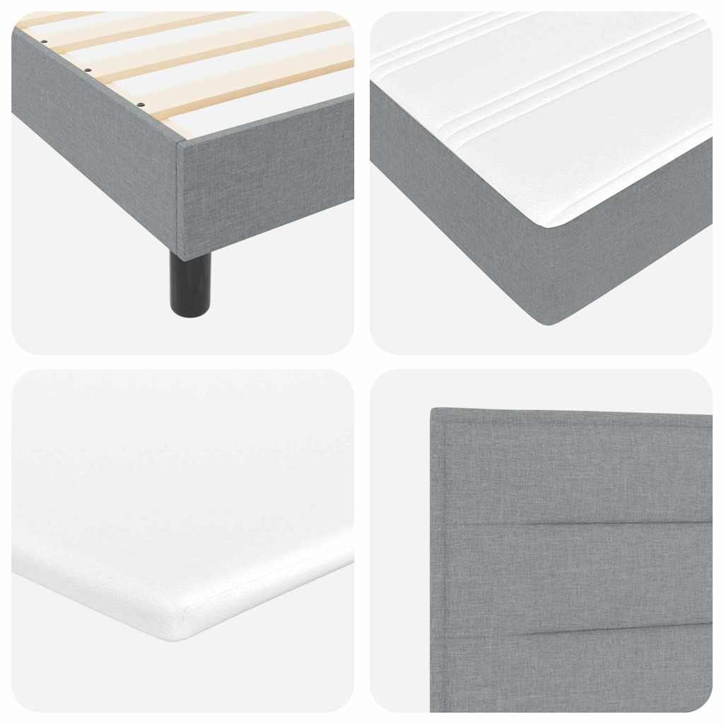 vidaXL Κρεβάτι με ελατήρια Ανοιχτό γκρι 160 x 200 cm ύφασμα
