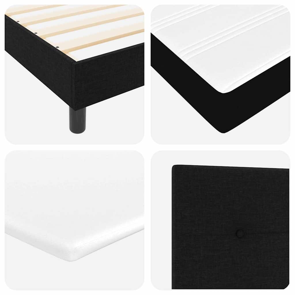 vidaXL Κρεβάτι με ελατήρια με κεφαλάρι Μαύρο 120 x 200 cm ύφασμα
